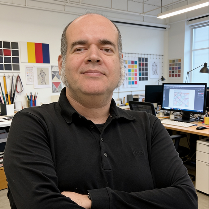 Retrat de Valentí Garcia en un estudi de disseny